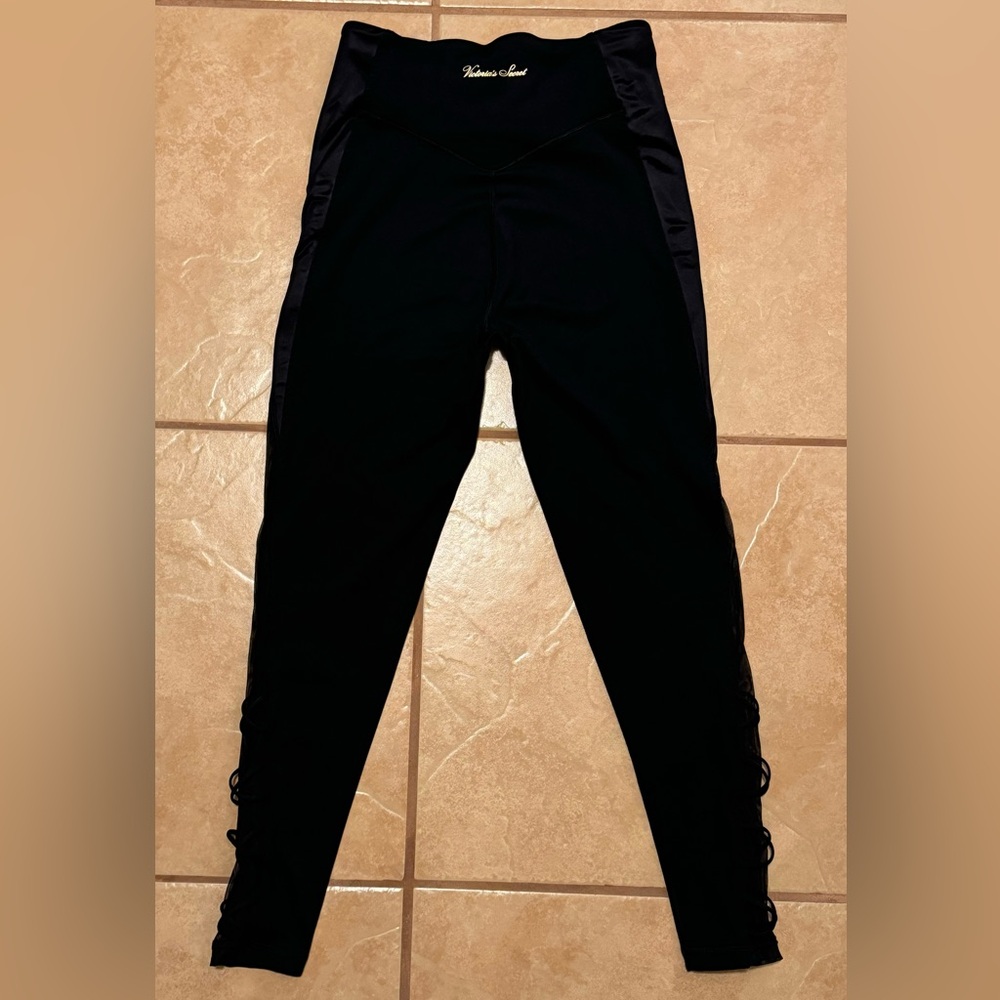 Victoria’s Secret Black Mesh Lace-Up Leggings - Picture 4 of 10